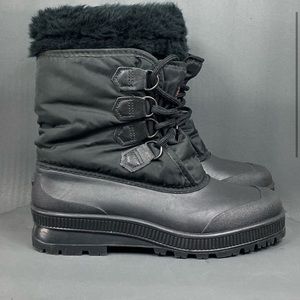 SOREL Faux Fur Mid Calf Lace Up Winter Boots